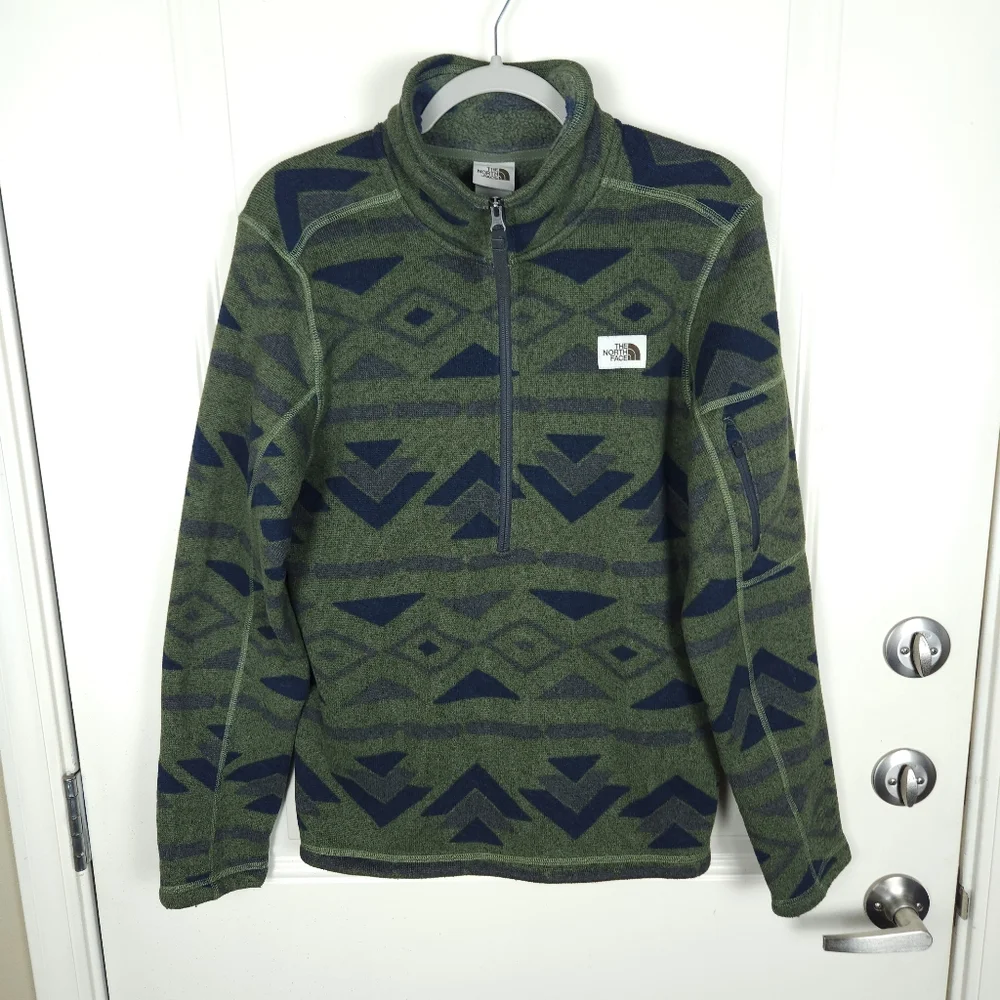 The North Face Men's Gordon Lyons Novelty 1/4 zip Pullover Aztec Green Size S